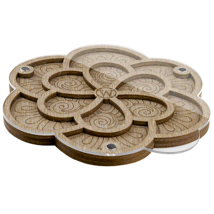 Wood bead organizer with transparent lid