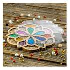Wood bead organizer with transparent lid