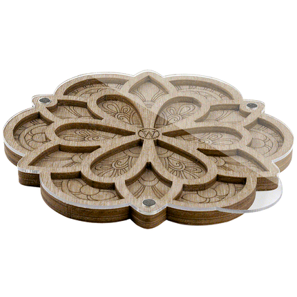 Wood bead organizer with transparent lid