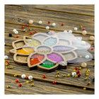 Wood bead organizer with transparent lid