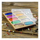 Wood bead organizer with transparent lid