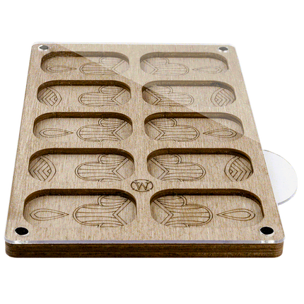 Wood bead organizer with transparent lid