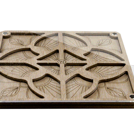 Wood bead organizer with transparent lid