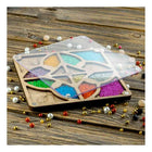 Wood bead organizer with transparent lid