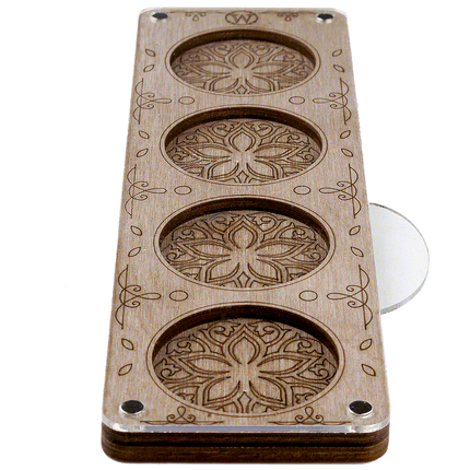 Wood bead organizer with transparent lid