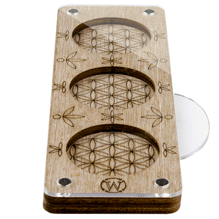 Wood bead organizer with transparent lid