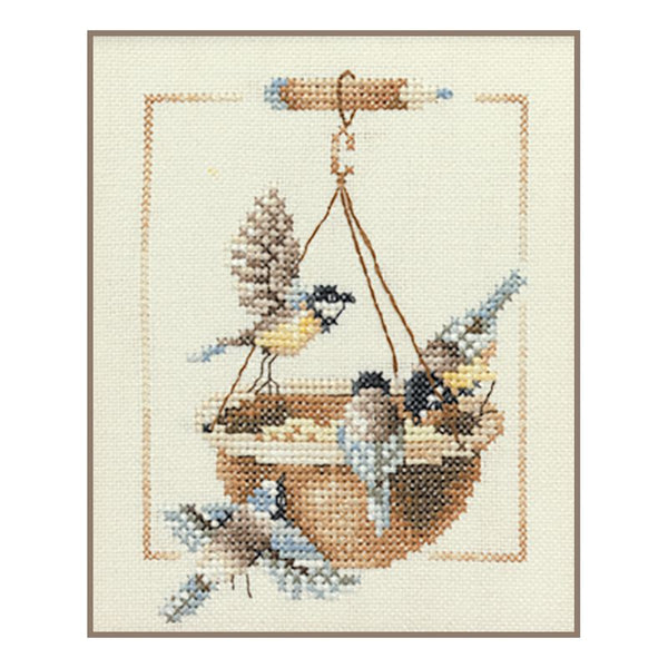 DIY Counted cross stitch kit Feeding dish with birds