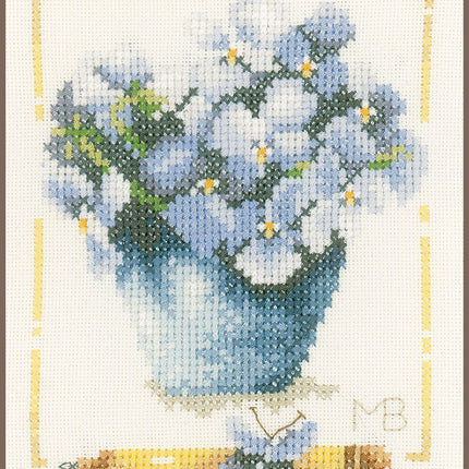 DIY Counted cross stitch kit Pot with hydrangea