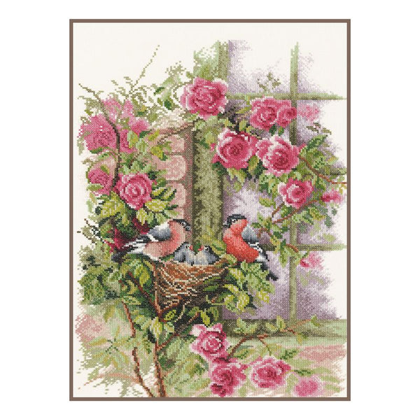 DIY Counted cross stitch kit Nesting birds