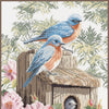 DIY Counted cross stitch kit Garden blue birds