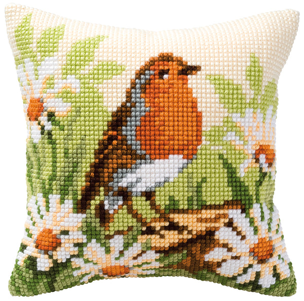 DIY Cross stitch cushion kit Robin