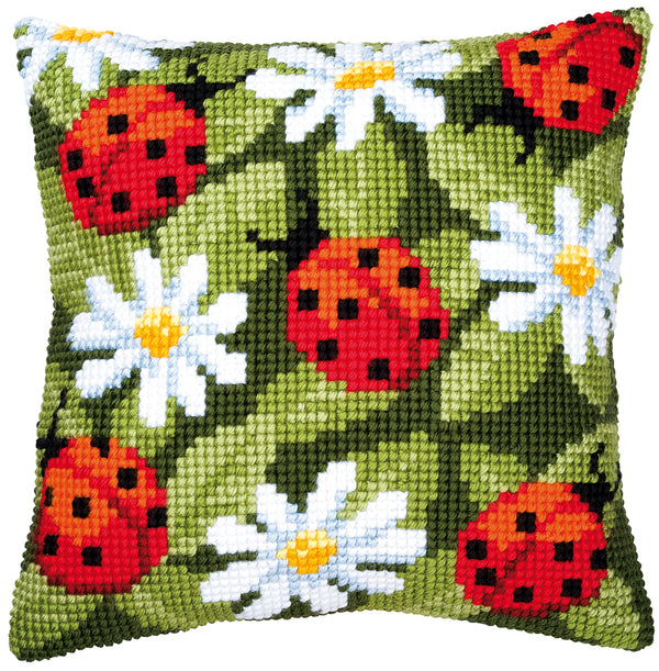 DIY Cross stitch cushion kit Ladybirds