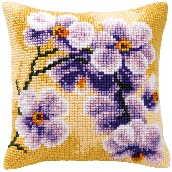 DIY Cross stitch cushion kit Orchid