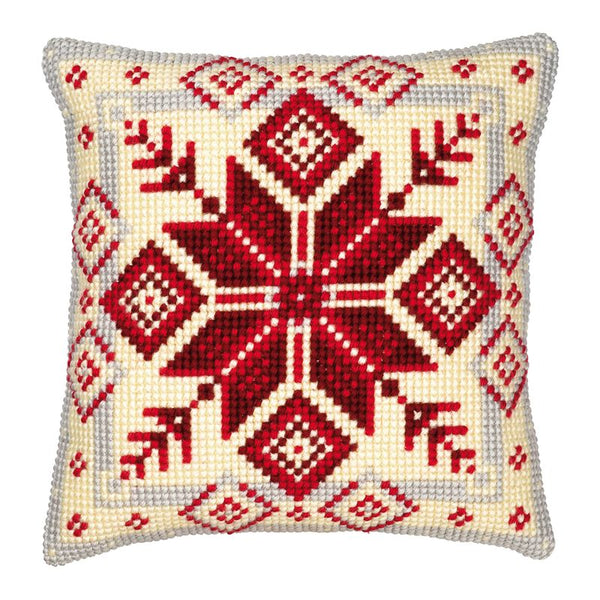 DIY Cross stitch cushion kit Nordic snowflake