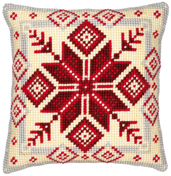 DIY Cross stitch cushion kit Nordic snowflake