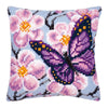 DIY Cross stitch cushion kit Purple butterfly