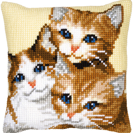 DIY Cross stitch cushion kit Kittens