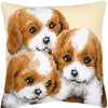 DIY Cross stitch cushion kit 3 Puppies