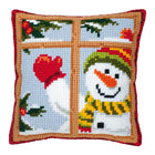 DIY Cross stitch cushion kit Happy snowman
