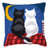 DIY Cross stitch cushion kit Cats in the night