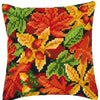 DIY Cross stitch cushion kit Autumn leaves