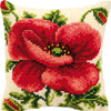 DIY Cross stitch cushion kit Oriental poppy