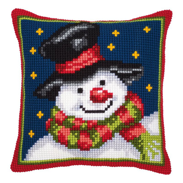 DIY Cross stitch cushion kit Snowman