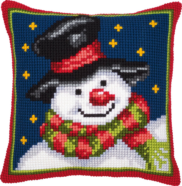 DIY Cross stitch cushion kit Snowman