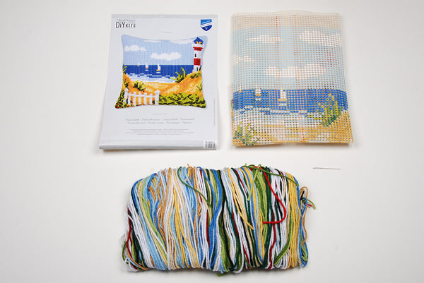 DIY Cross stitch cushion kit Seascape