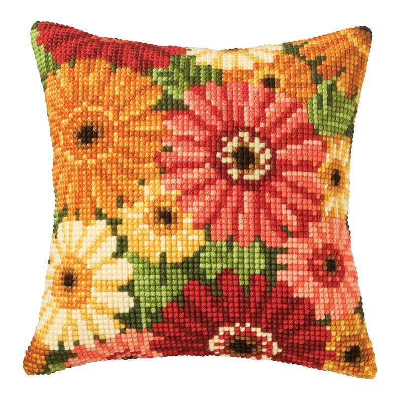 DIY Cross stitch cushion kit Summer flowers