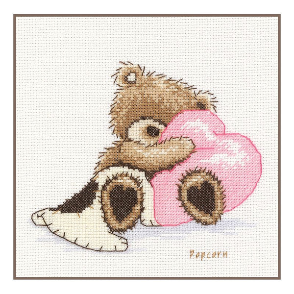 DIY Counted cross stitch kit Popcorn Dreaming 13 x 11 cm / 5.2" x 4.4"