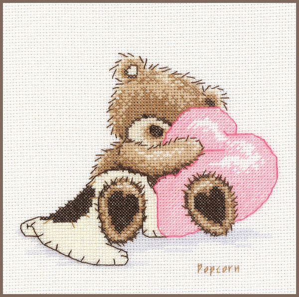 DIY Counted cross stitch kit Popcorn Dreaming 13 x 11 cm / 5.2