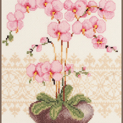 DIY Counted cross stitch kit Orchid 18 x 23 cm / 7.2" x 9.2"