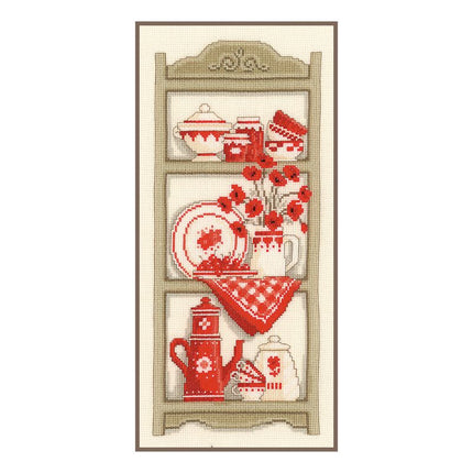 DIY Counted cross stitch kit Rustic kitchen rack 18 x 38 cm / 7.2" x 15.2"