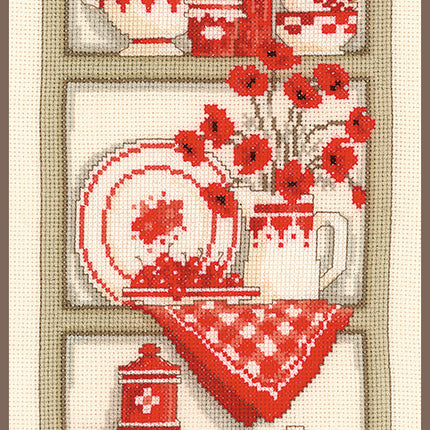 DIY Counted cross stitch kit Rustic kitchen rack 18 x 38 cm / 7.2" x 15.2"