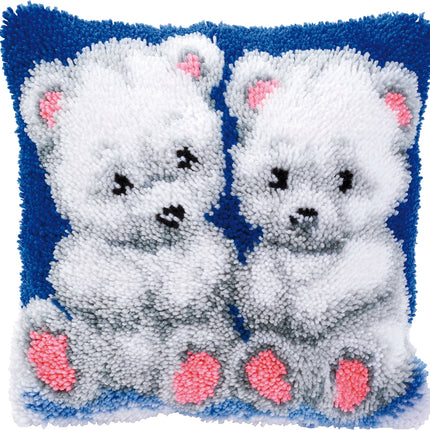 DIY Latch Hook Cushion Kit "Polar bear cubs"