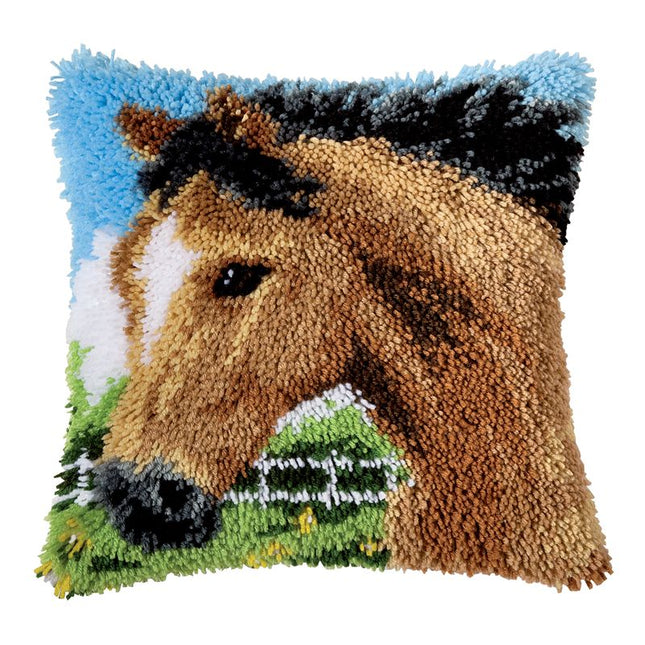 DIY Latch Hook Cushion Kit "Stallion"