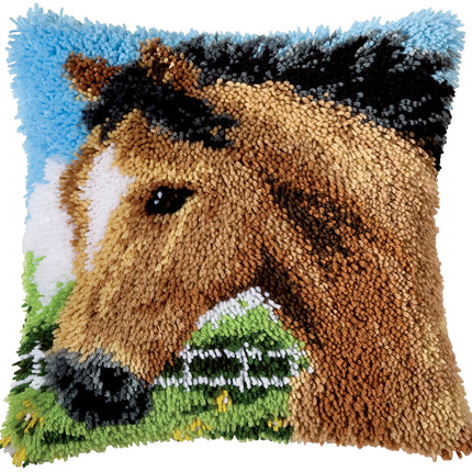 DIY Latch Hook Cushion Kit "Stallion"