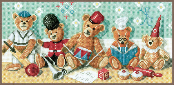 DIY Counted cross stitch kit Teddy bears