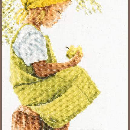 DIY Counted cross stitch kit Girl with apple
