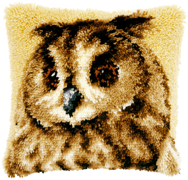 DIY Latch Hook Cushion Kit "Brown Owl"