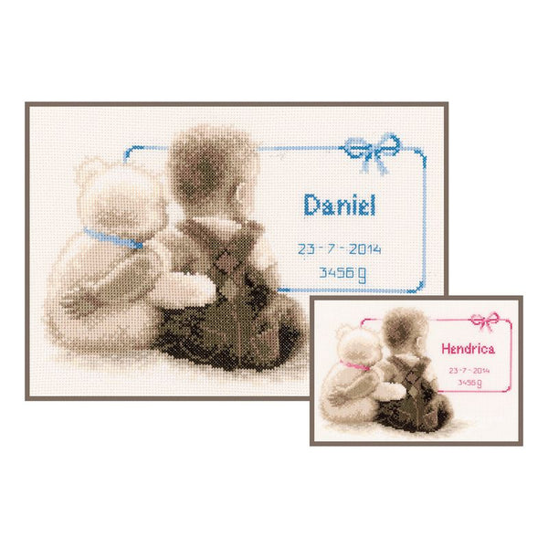 DIY Counted cross stitch kit My favorite teddy 26 x 18 cm / 10.4" x 7.2"