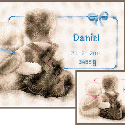 DIY Counted cross stitch kit My favorite teddy 26 x 18 cm / 10.4" x 7.2"