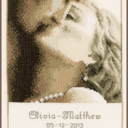 DIY Counted cross stitch kit Heartfelt Love 19 x 24 cm / 7.6" x 9.6"