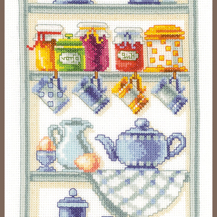 DIY Counted cross stitch kit Romantic kitchen shelf 16 x 36 cm / 6.4" x 14.4"