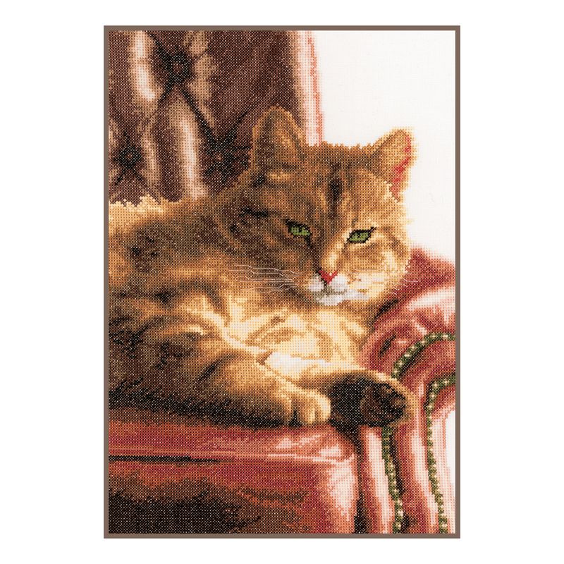 DIY Counted cross stitch kit Relaxed tabby