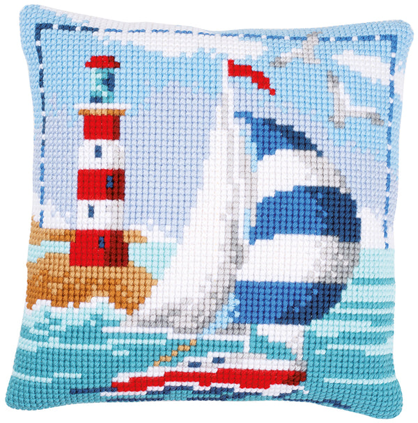 DIY Cross stitch cushion kit Lighthouse