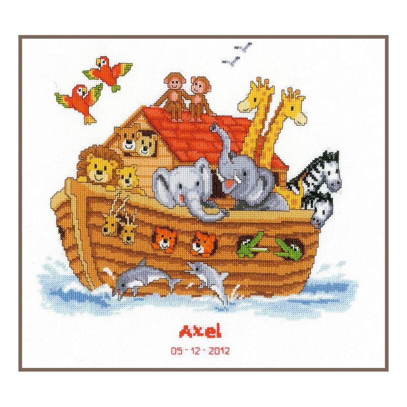 DIY Counted cross stitch kit Noah's ark 33 x 31 cm / 13.2" x 12.4"