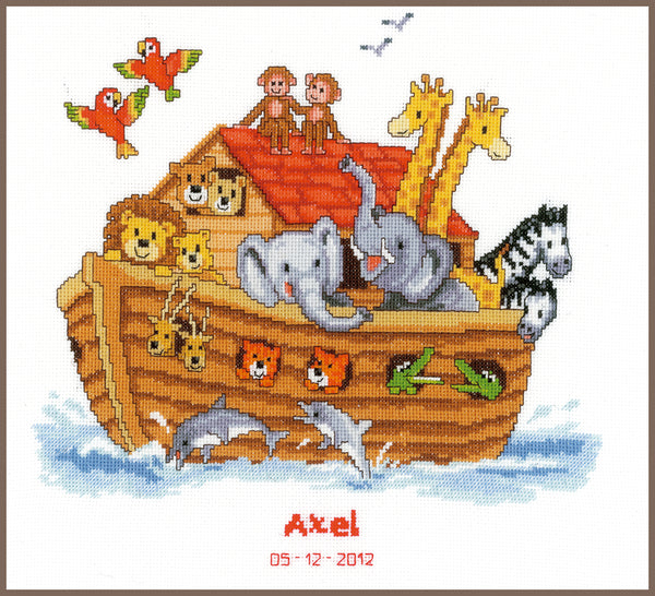 DIY Counted cross stitch kit Noah's ark 33 x 31 cm / 13.2