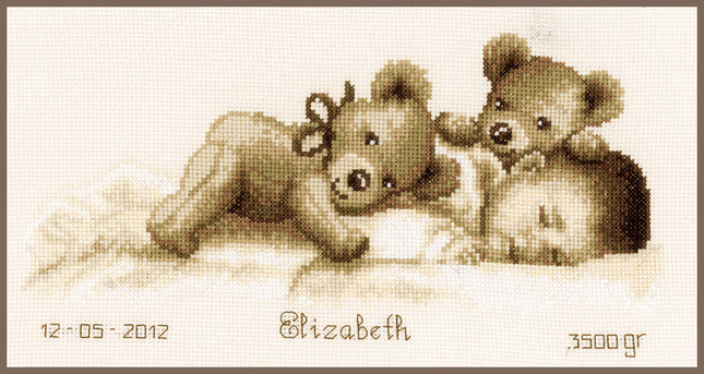 DIY Counted cross stitch kit Baby sleeps 30 x 16 cm / 12" x 6.4"